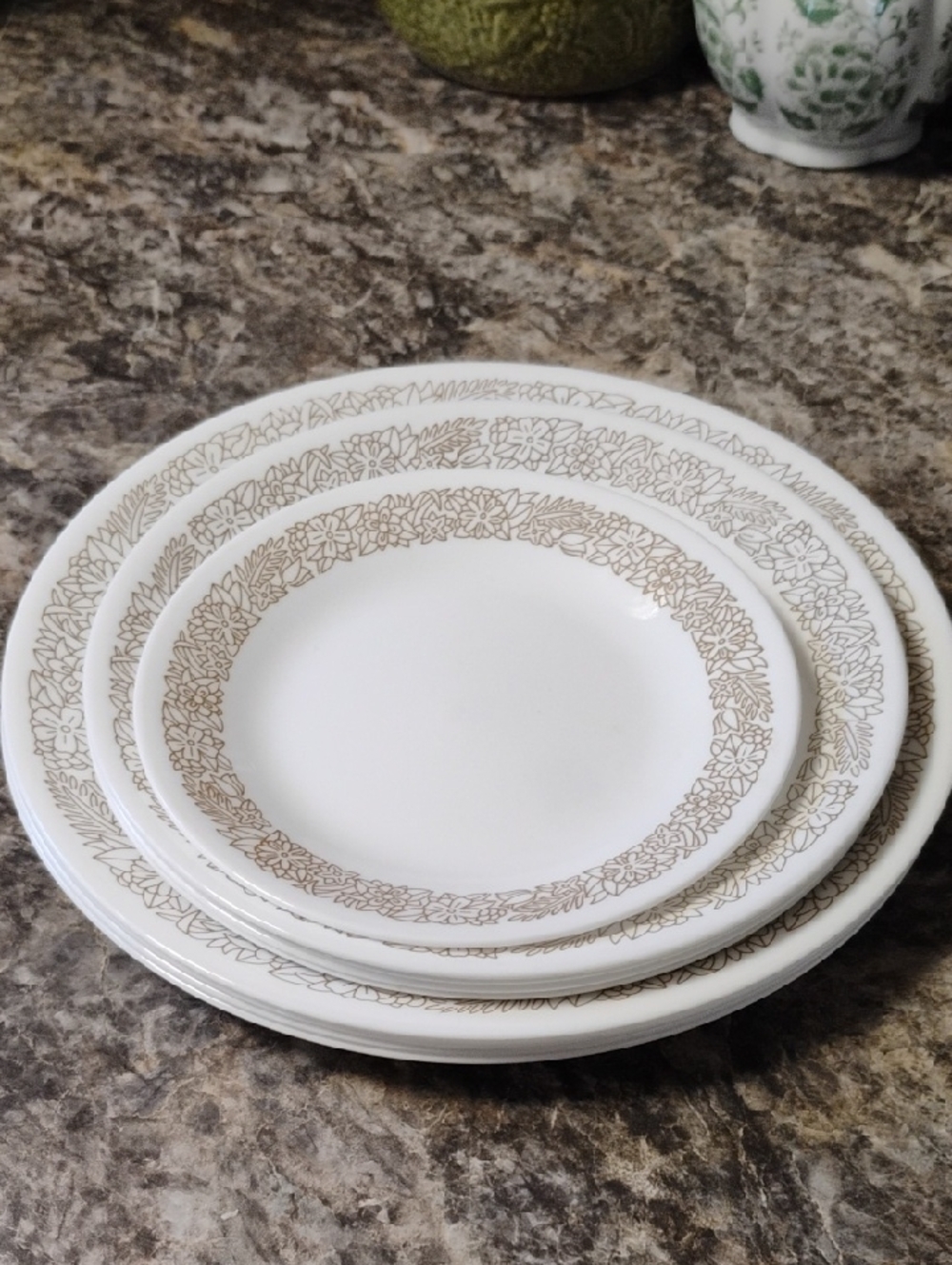 Vintage Corelle Woodland Brown Plates